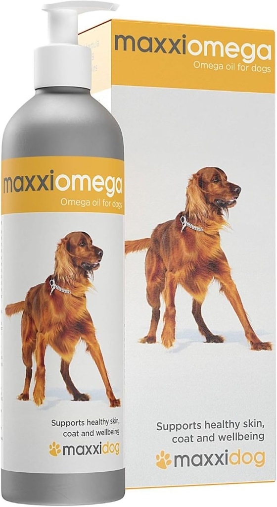 maxxipaws maxxiomega Omega 3, 6 & 9 Doplněk k oleji - Podpora pleti a srsti pro psy, 10oz