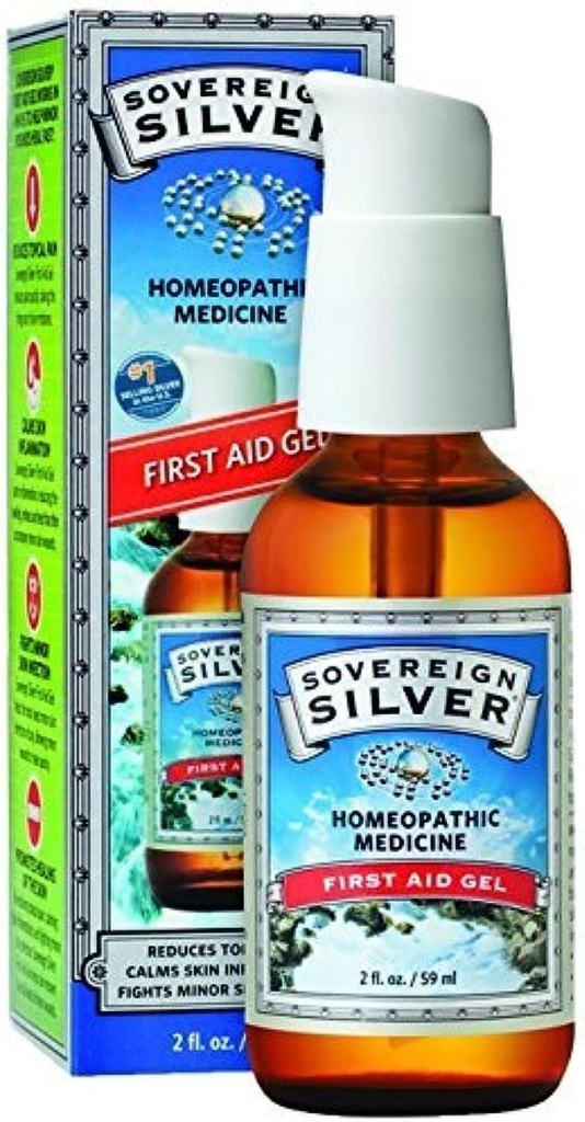 Sovereign Silver First Aid Gel - Homeopatická medicína, 2oz (59ml) - Připravte se na životní malé nehody (balení po 2)