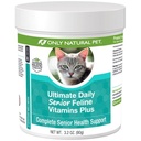 POUZE NATURAL PET Ultimate Daily Senior Feline Multivitamin w / Tauine & L-Lysin - Nutriční dodatek Prášek pro dospělé a starší kočky - Imunitní a společná podpora - Kompletní vitaminová vzorec, 3.2oz