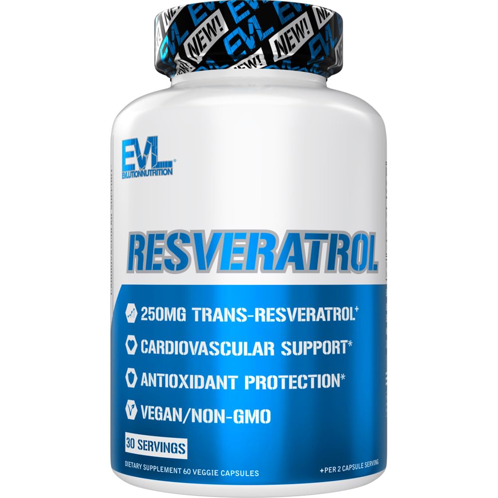 Eflution Anti Aging Trans Resveratrol Dodatek Nutrition Super Antioxidant Dodatek s 250mg Trans- Resveratrol z Resveratrol 500mg japonský Knotweed Extract pro imunitní a srdeční zdraví