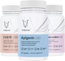 Vitruvin Sport Recovery (Apigenin 2 x 50mg, COQ10 200mg, Resveratrol 500mg) Vegan, Non- GMO, gluten- Free, Gelatin- Free.
