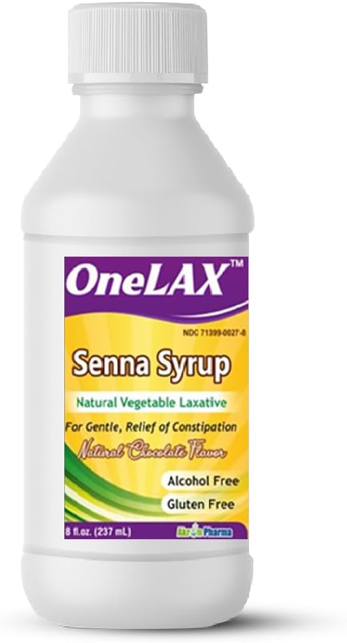 Senna Sirup 124; Přírodní rostlinná laxativní (8fl.oz láhev) Přírodní čokoláda Flavor, pro Gentle, Úleva od zácpy