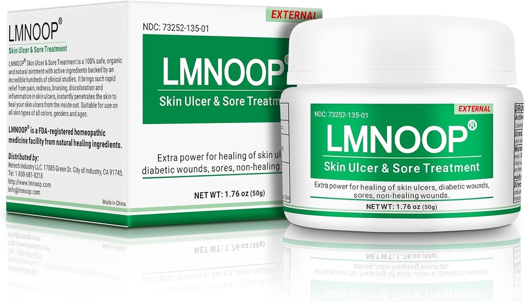 LMNOOP ® Skin Ulcer Hojení Omrzliny, pro Foot & Leg Ulcers, vředy, Varicose Ulcers, Stasis Ulcers, Bedsores, Řezy, popáleniny, kožní infekce, přírodní ingredience hluboké rány léčení Onemocnění