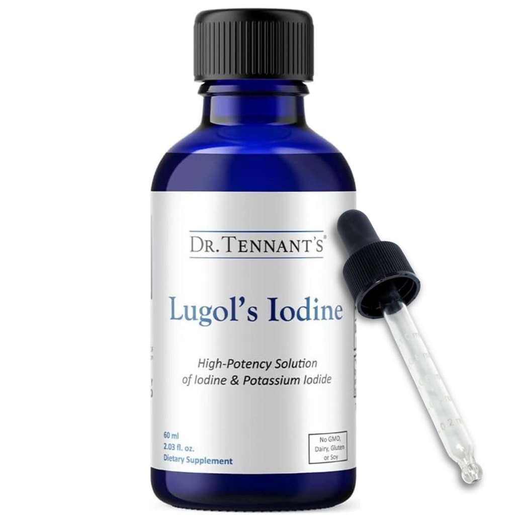 Tekutý jód Dr. Tennanta Kapky 2 Oz Oz 124; Lugolovo řešení s iodidem draselným 124; Pomáhá funkce štítné žlázy, Hormonální bilance, a imunitní zdraví