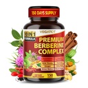 VEGATOT GlucoSavior Berberine dodatek s Ceylon Skořice, Hořký Melon, Gymnema - Podporuje imunitu, srdce zdraví a Gastrointestinální funkce - Vyrobeno v USA (150 Počet (balení po 1))