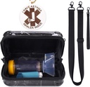 MGZNMTY cestovní pouzdro pro Asthma Inhaler, Inhaler Spacer pro děti a dospělé, Masky, Držák Bag s ramenem Crossbody Rope a Mesh Pocket for Medicine (pouze případ) (Black Marble)