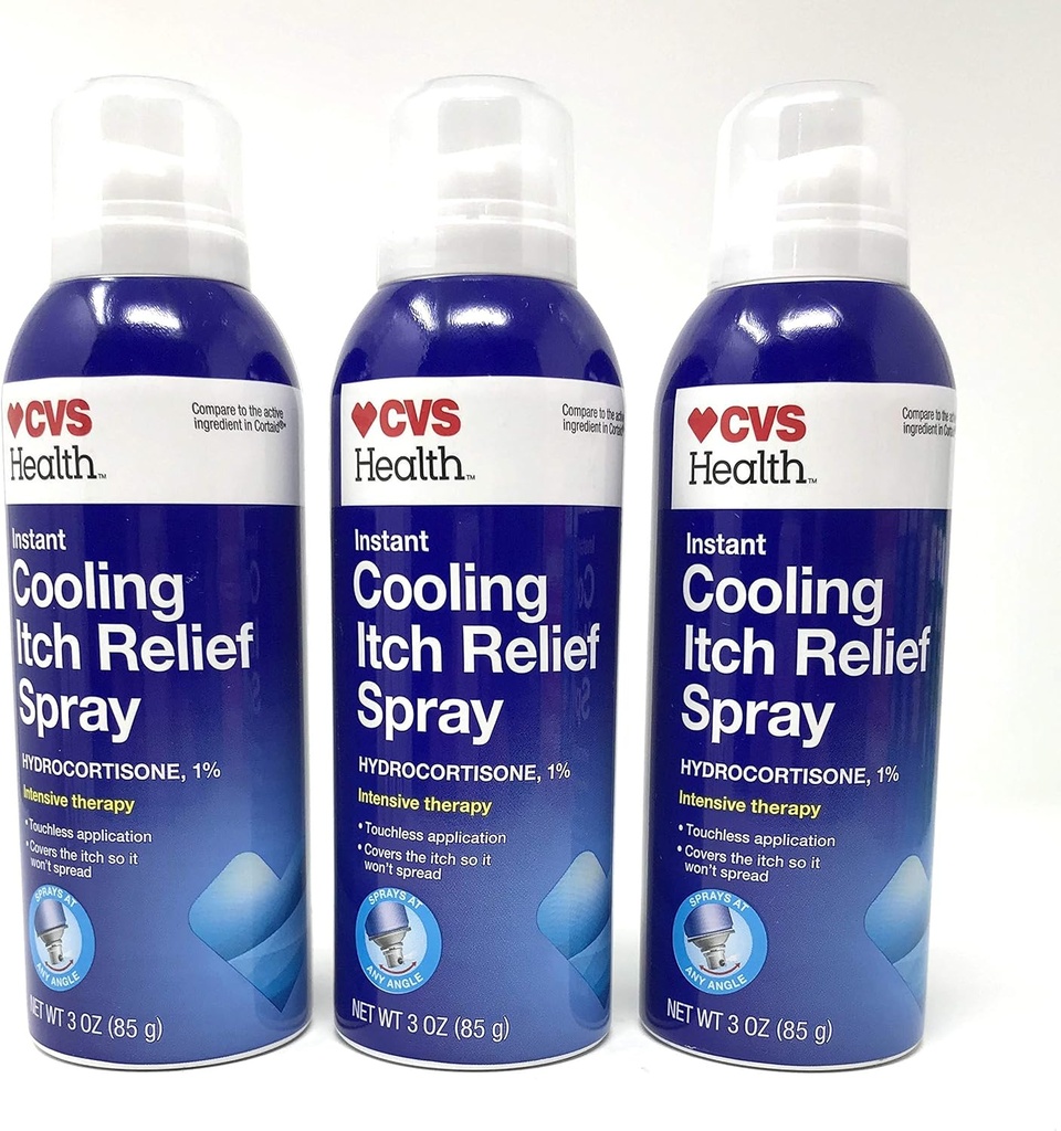 CVS okamžité chlazení Itch Relief Spray Hydrokortizon 1% intenzivní terapie 3 Oz (3 balení)