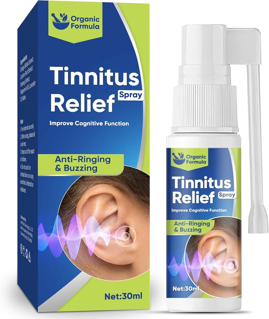 TUHIMO Tinnitus Rëliëf for Ringing Ears, Natural Effective Tinnitus Treatment Spray, 30ml- Blue