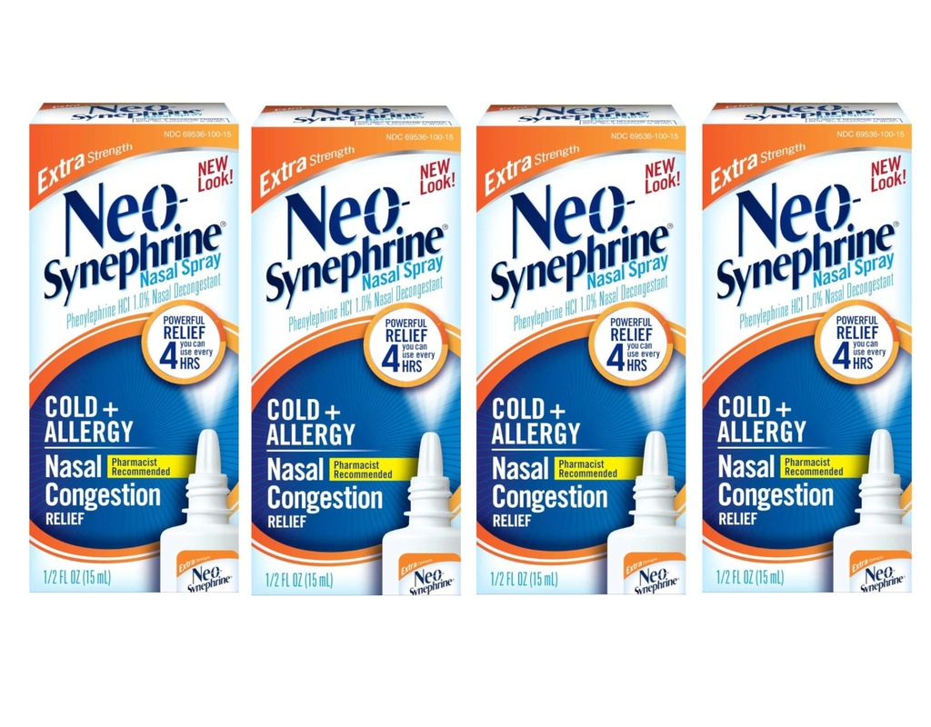 Neo- synefrin Nasal Spray, Extra Pevnost Formule, 0, 50 Ounces každý (Hodnota balení po 4)