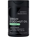 Sports Research ® Organic Coconut Oil Kapsle 3000MG - Cold Pressed Extra Virgin Coconut Oil with Medium Chain Triglycerides (MCTs) - Vegan Friendly & Non- GMO Ověřeno - 120 Softgels