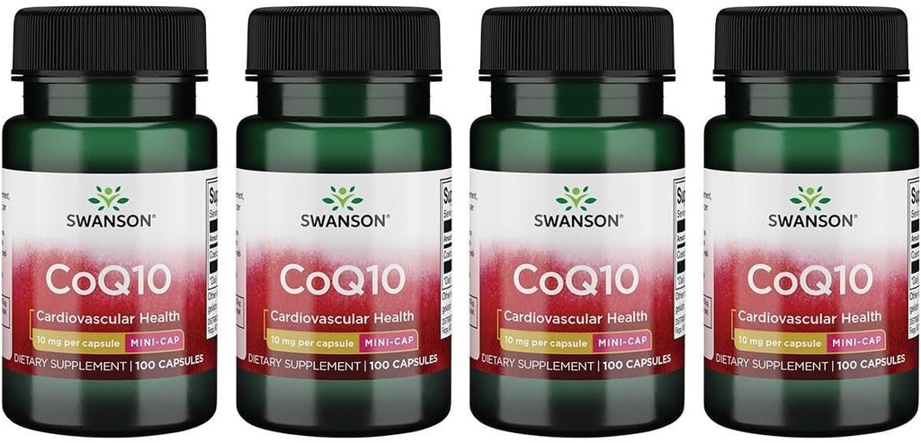 Swanson Coq10 - Mini Cap 10 mg 100 Caps (4 balení)