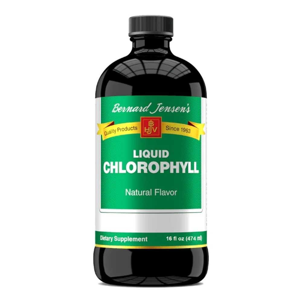 Bernard Jensen je 100% čistý přírodní chlorofyl Flavor Liquid dodatek 124; Promotes Alkalie Ph Factory 124; Pomáhá čistit krev 124; 16 Fluid Ounce (474 ml)