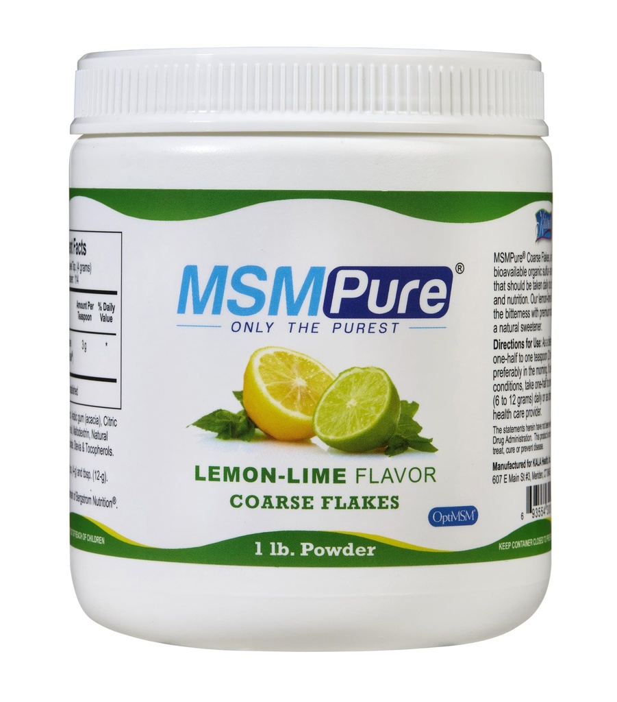 KALA ZDRAVOTNÍ MSMPure Lemon Lime ochucené Cozasse MSM Powder Flakes - US- Made MSM for Joint Health, Skin Repression, and Hair & Nail Support - 1 LB, Organic Sulfur