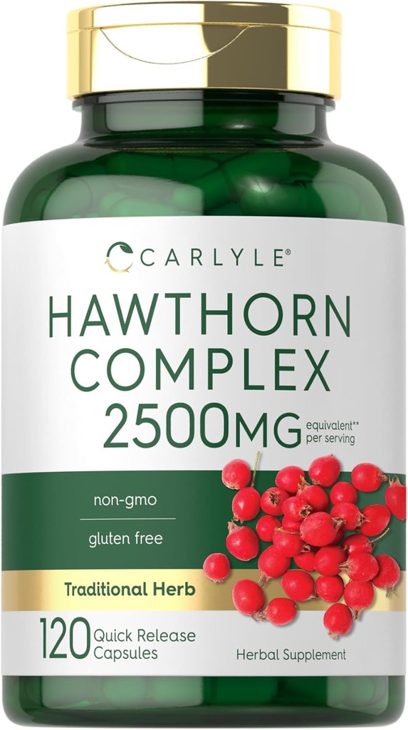 Carlyle Hawthorn Berry Complex 2500mg Kapsle 124; 120 hrabě 124; Extract Powder 124; pro muže a ženy 124; Non- GMO & gluten zdarma dodatek