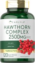 Carlyle Hawthorn Berry Complex 2500mg Kapsle 124; 120 hrabě 124; Extract Powder 124; pro muže a ženy 124; Non- GMO & gluten zdarma dodatek