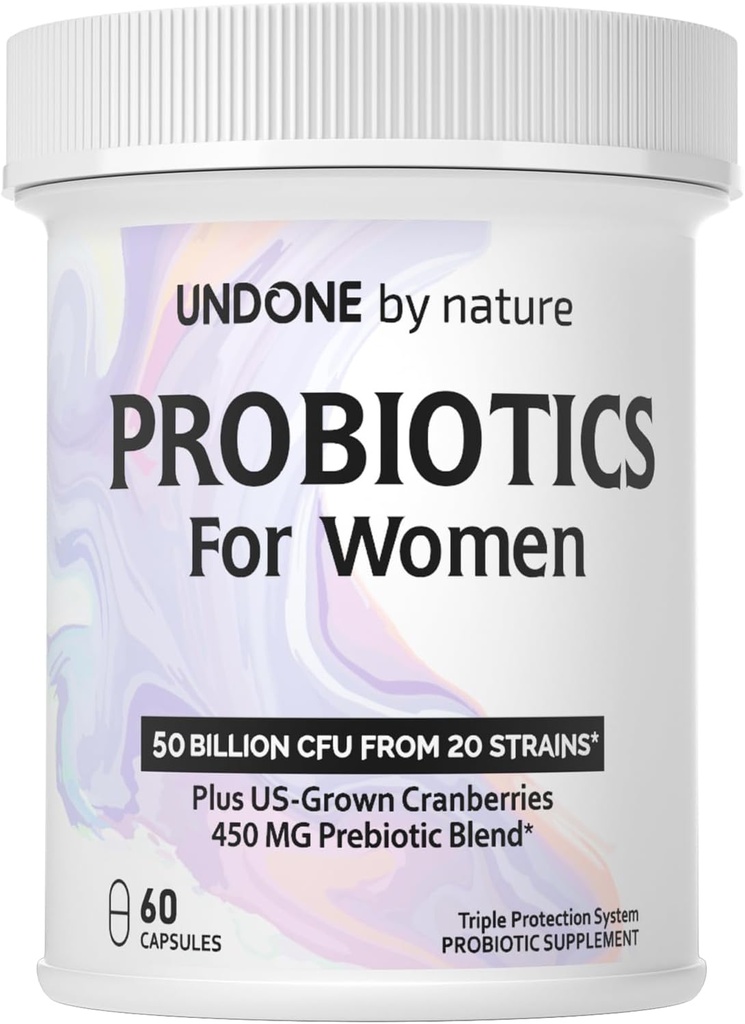 Probiotika pro ženy, 50 miliard CFU Ženské probiotika s prebiotika, Plus US- Grown Cranberry, GI podpora, Zdraví žen, Trojitá ochrana systém, Zpožděné uvolnění, 60 Kapsle