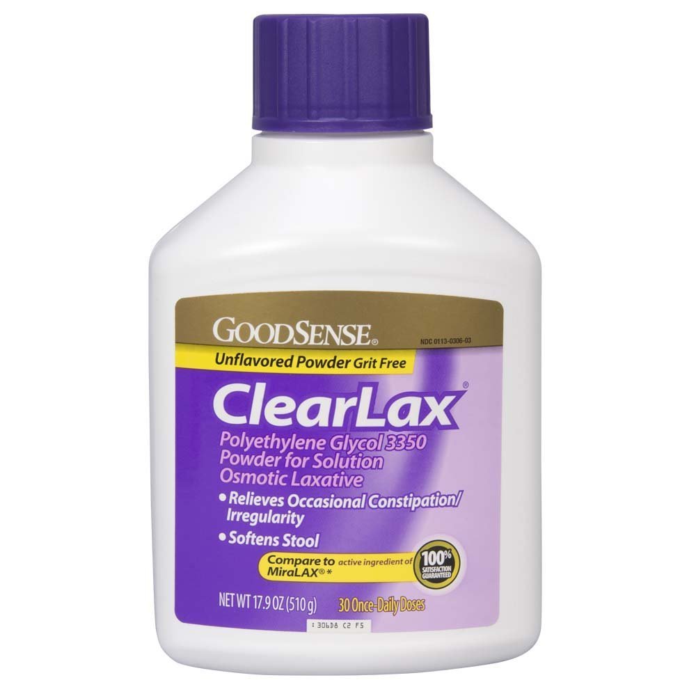 GoodSense ClearLax, Polyethylen Glycol 3350 Prášek pro přípravu roztoku, Osmotic Laxative, 17.9 Ounce