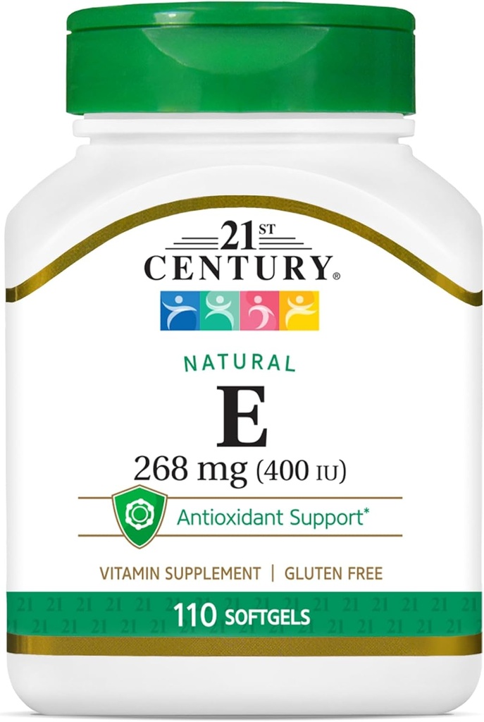 21. století E 400 I.U. Přírodní (D- Alpha) Softgels, 110- Počet