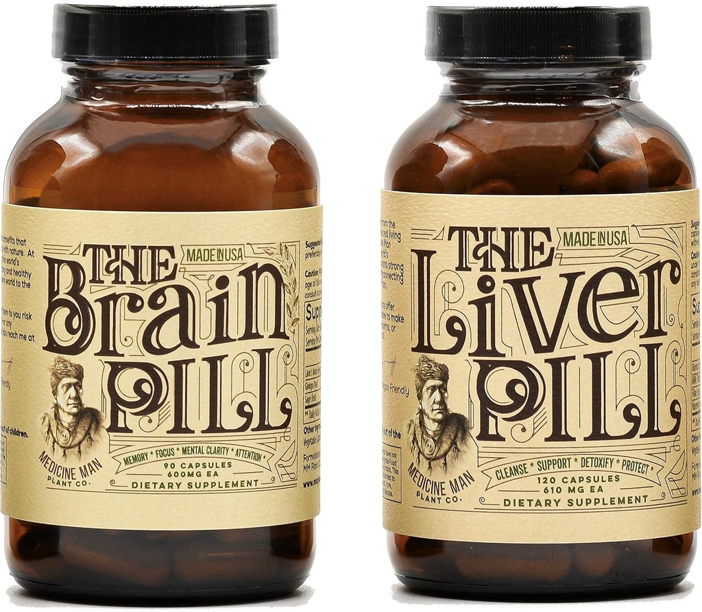 Medicine Man Plant Co. - The Warrior Bundle - Játra a mozkové pilulky - 30 denní dodávky