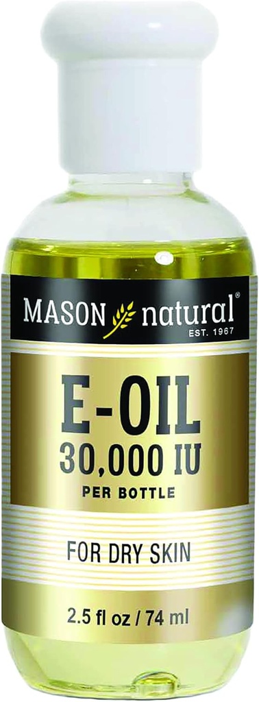MASON NATURAL vitamin E Oil, 30000 iu, Vhodné pro vegetariány, Použijte Topicky pomoci hydratovat Dull, suchá kůže nebo vzít jako doplněk stravy pro antioxidanty a anti- stárnutí výhody, 2.5 Fl Oz