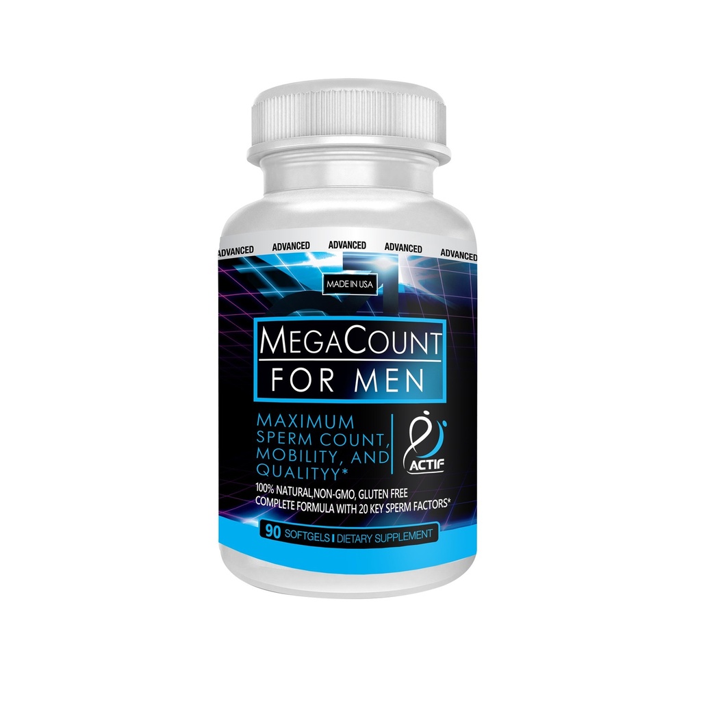 ActiF MegaCount pro muže - Maximální podpora plodnosti a Sperm Count Booster, Klinicky osvědčené pro zlepšení spermie a motility - Non- GMO, Made in USA, 90 Počet