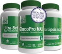 Zdravý Glukóza Metabolismus Booster Pack s GlucoPro Max, Alfa kyselina lipoová & Ultra- Betic MultiVitamin