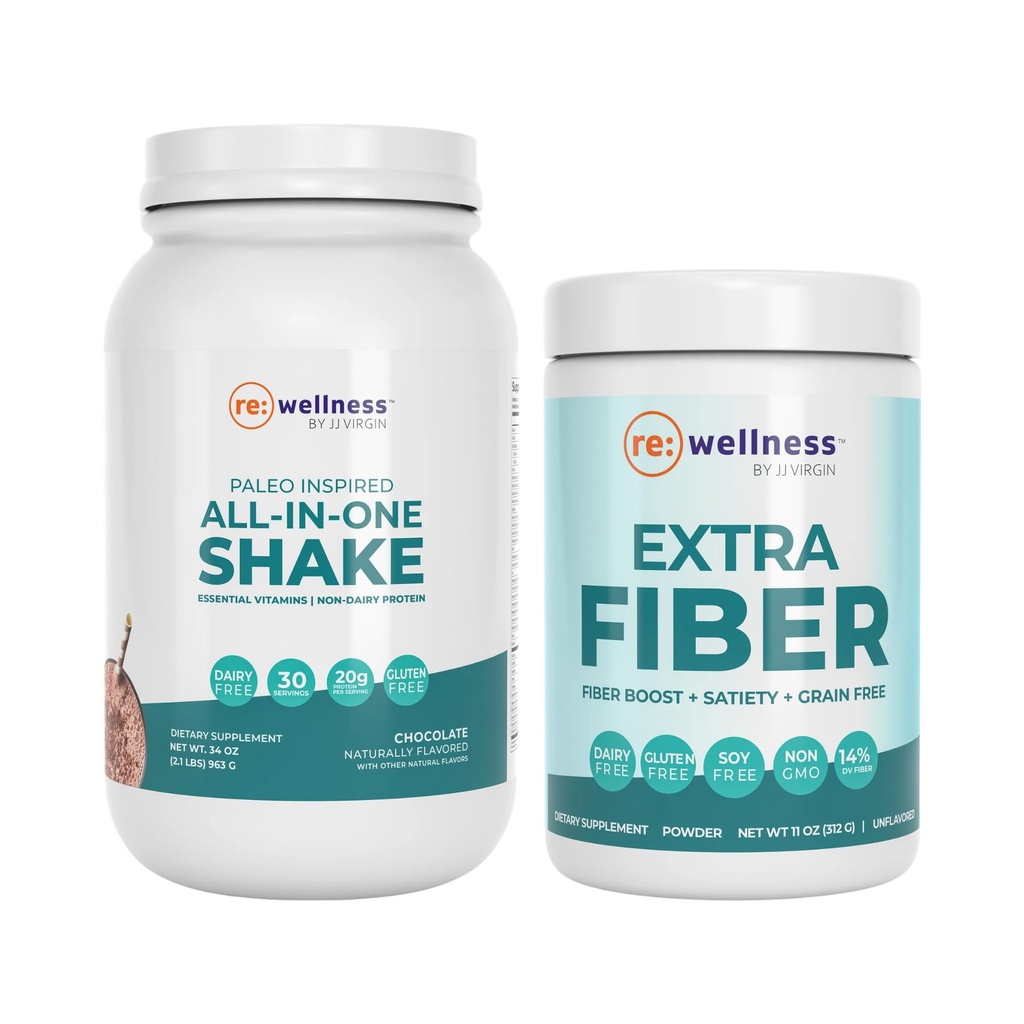 Reignite Wellness od JJ Virgin Chocolate Paleo All- in- One Shake a Extra Fiber Powder Dodatek