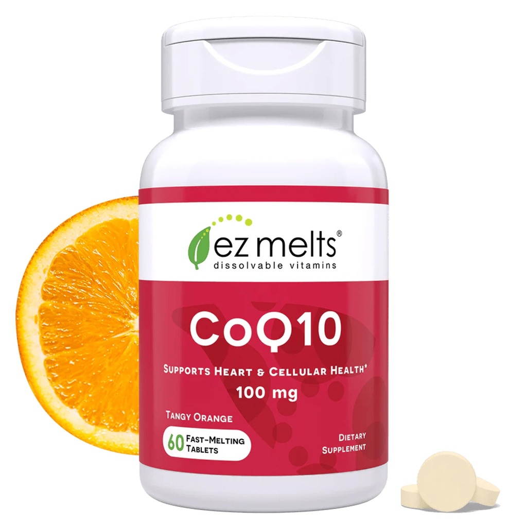 EZ Melts Rozpustný CoQ10 dodatek 100 mg, Sugar- Free, 2-Month Supply - 1 balení