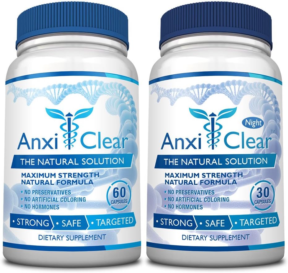 AnxiClear pro spotřebitele - zvyšuje náladu, uklidňuje mysl, zvyšuje hladinu serotoninu - 5-HTP, L-thianin - 1 den + 1 noc