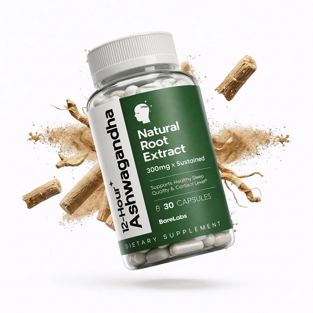 Ashwagandha 300mg + 12 hodin čas vydání Root Extract (Prolanza ®) + Stress, Sleep & Energy Supplement pro muže a ženy - 30 denní dodávky