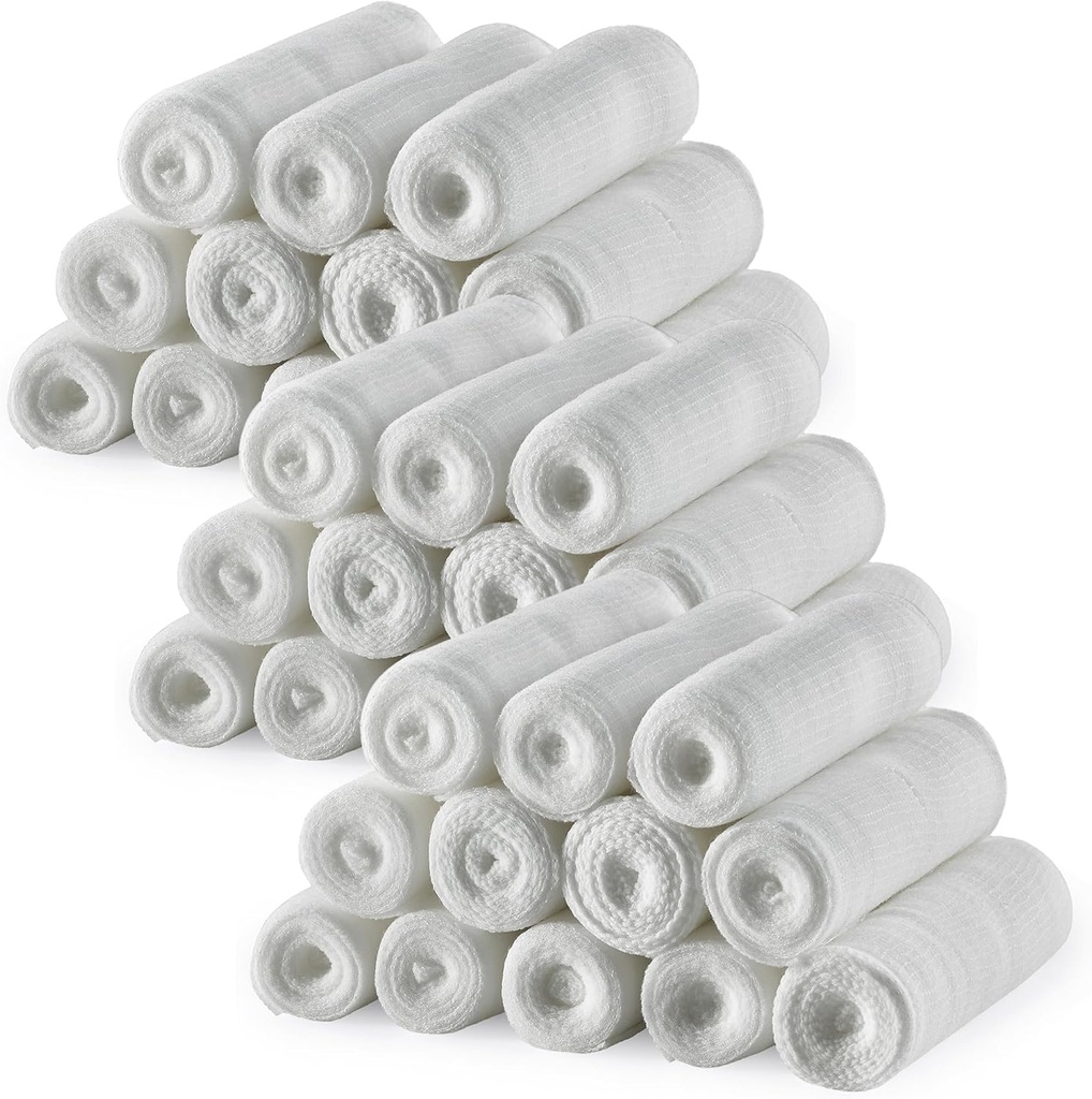 MEDca Gauze Obvazové rolády - 36 Pack, 4 v x 4.1 Yards per Roll, Lékařský stupeň Stretch Balení pro oblékání všech typů ran a první pomoc Kit (4- Inch, 36 Pcs)