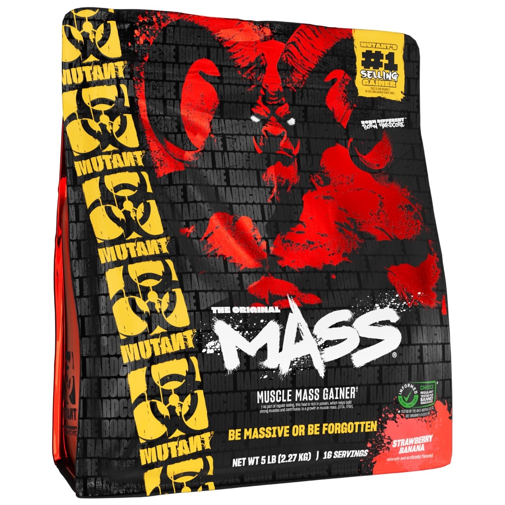Mutantní hmotnost 124; hmotnost Gainer Protein Powder - vysoká kalorie Protein Powder for Mass gain - Jahodová banán - 5 liber