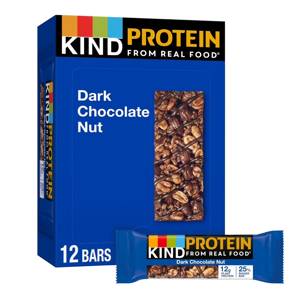KIND Protein Snack Bar, Tmavá Čokoláda Nut, Zdravé Snacks, Gluten Free, 12g Plant Protein, 12 Počet