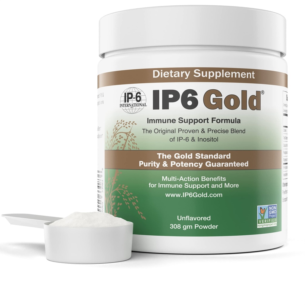 IP6 Gold, IP-6 & Myo- Inositol, Neochucený prášek 308 gm - Inositol Hexafosfát dodatek - Vegan, Non GMO, gluten zdarma