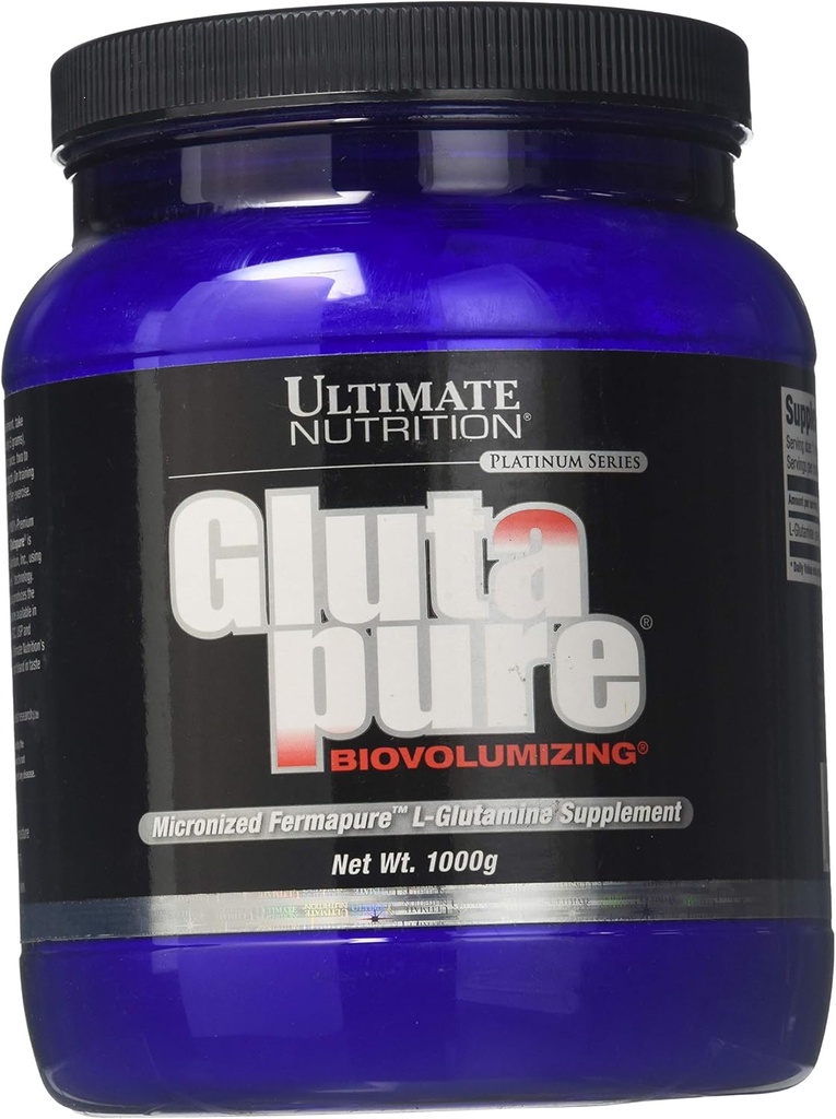 Ultimate Nutrition Gluta Čistá bioestrogenizace Mikronizované Fermapure L-glutamin, Střevní zdraví Regulation, Muscle Recovery, Imunitation Supplement 1000G