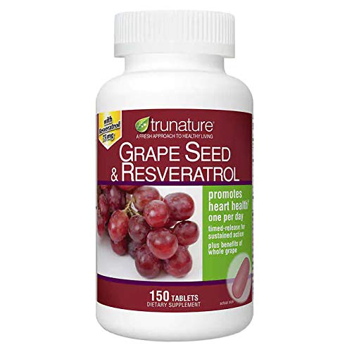 Trunature Grape Seed & Resveratrol 150 Softgels, Lahvička