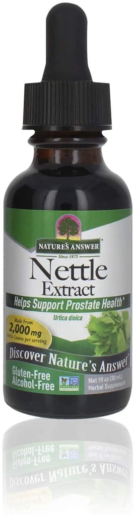 Nature 's Answer Nettle Leaf 1oz Extract Côte 124; Prostate Suppot Côte 124; Concentrated Dark Green Nettle Leaf Herbal Appendix Côte 124; Non-GMO, Kosher, Gluten- Free, & Alkhol- Free Côte 124; Single Count