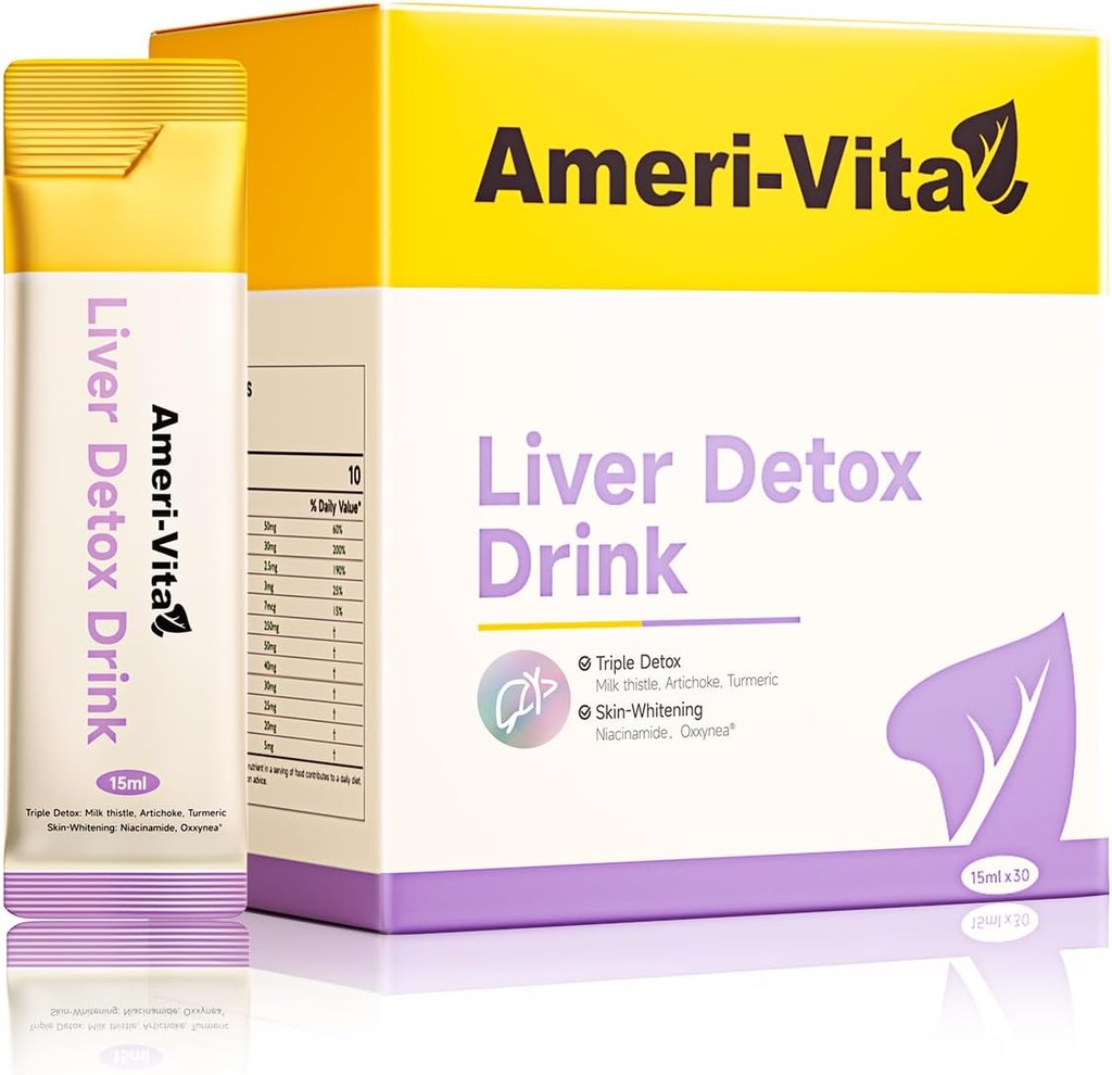 Tekutá játra Detox Drink Dodatek - Mléko Thistle & Artyčoky Extrakty s kurkumou & Inositol - Přírodní játra Podpora zdraví - Sugar- Free, Non- GMO, Peach Flavor - 30 Sachets