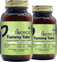 SUNBIOTIC Tummy Tabs - Chewable Probiotic and Prebiotic Tablets with 18 Billion CFU of 4 Probiotic Strains for Good Gut Flora, Imunitary System, & Balanced Microbiome - Vanilla, (Pack of 2)