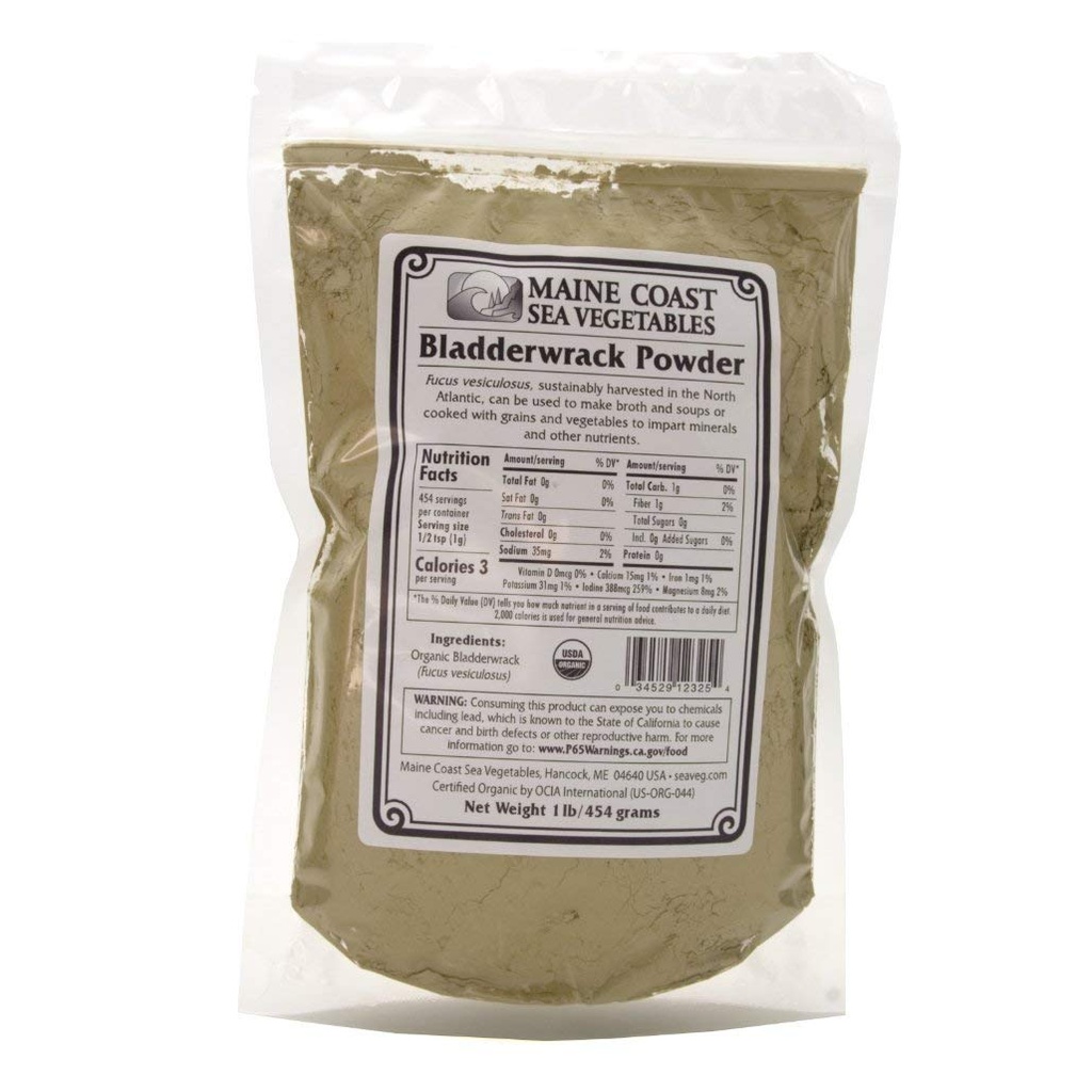 Bladderwrack Powder - Divoký Atlantik - Organic Seaweed - Maine Coast Sea Vegeables - 1 libra