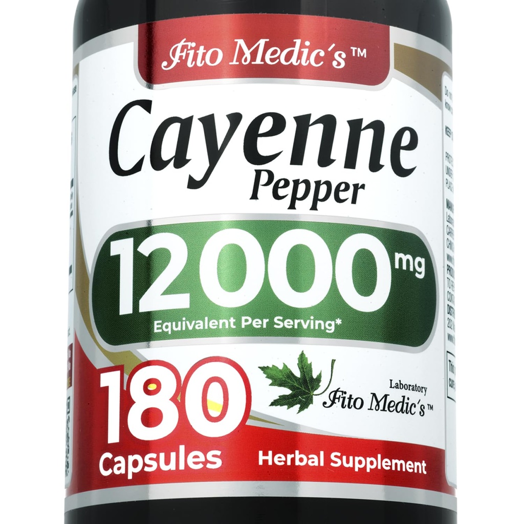 FITO MEDIC 'S Laboratoř 124; Cayenne Pepper Kapsle Organic CLAS124; Cayenne Pepper Extract CLAS124; 600 mg 20: 1 na 3- Kapsle Serving CLAS124; 180 Kapsle
