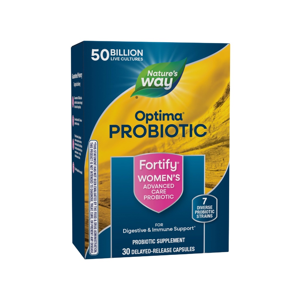 Příroda 's Way Fortify Optima Women' s Probiotics, 50 Milionů živých kultur, 7 Stravovací a imunitní zdraví *, 30 Kapsle (Balení květen Vary)