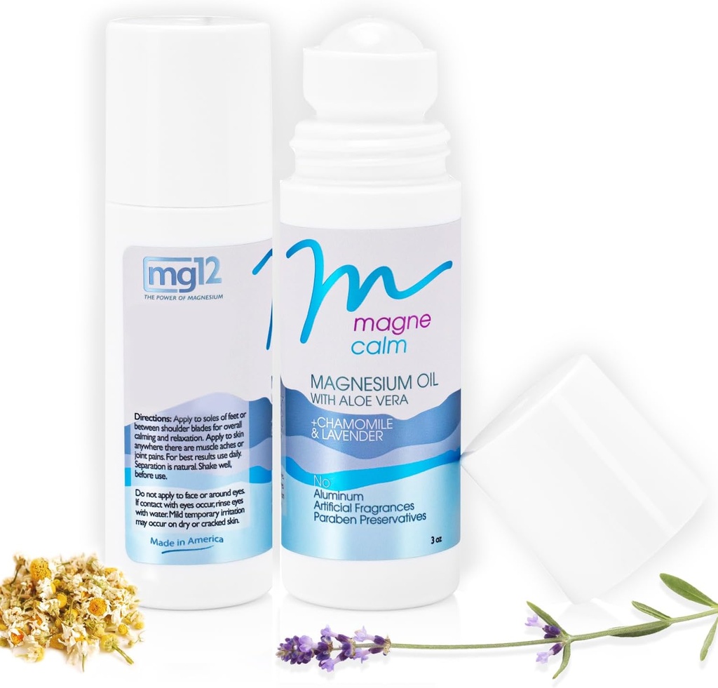 MagneCalm Roll- On s Levandulem & Heřmánek - Umývání hořčíku, 3 oz