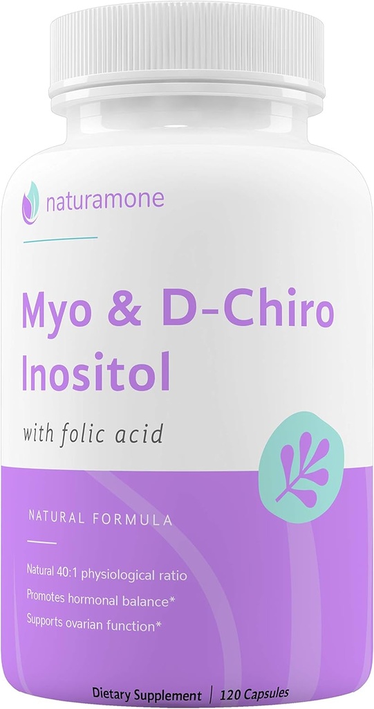 Myo- Inositol & D- Chiro Inositol Blend se 100% denního folátu - 40: 1 Physiologický poměr - Polycystický ovariální syndrom (PCOS), Hormonální bilance a ovariální podpora 120 Kapsle