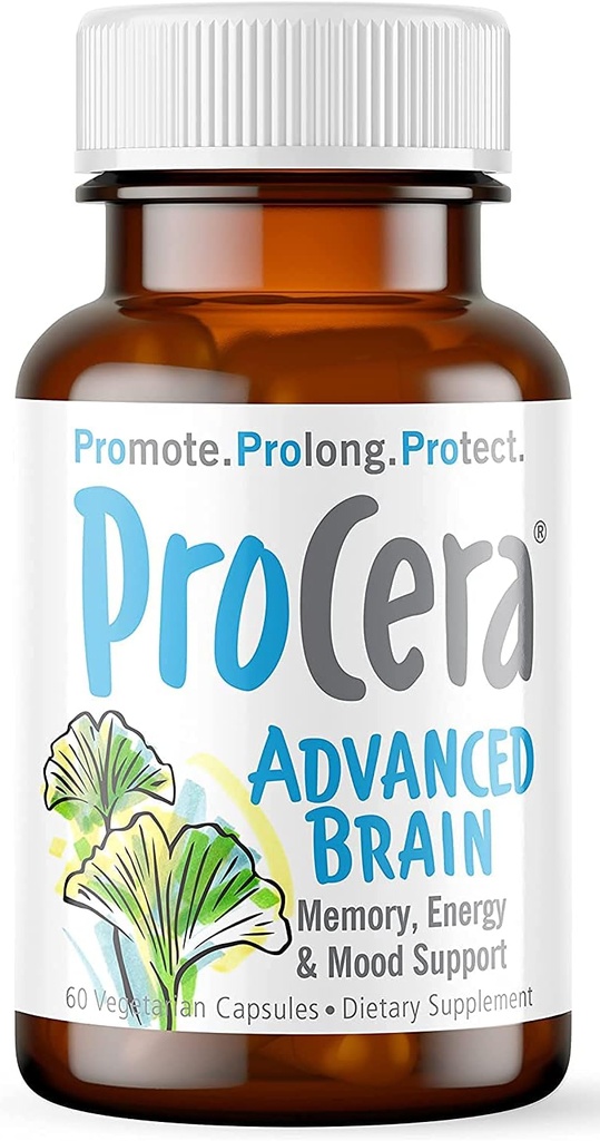 Procera Advanced Brain - Rychlé hraní - Ingredience podporované 100 + Studies - Zlepšit paměť, vzpomínka - Koncentrace - ClearFog - Duševní jasnost - Zpomalení Cognitive Decline - 60 Počet