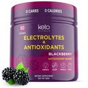Keto Vitals Antioxidant Electrolytes Powder - Směs Keto Electrolytes s kalium, hořčík, sodík, & vápník - No Sugar Electrolyte Drink Mix & Hydration Powder, 60 Servings, BlackBerry