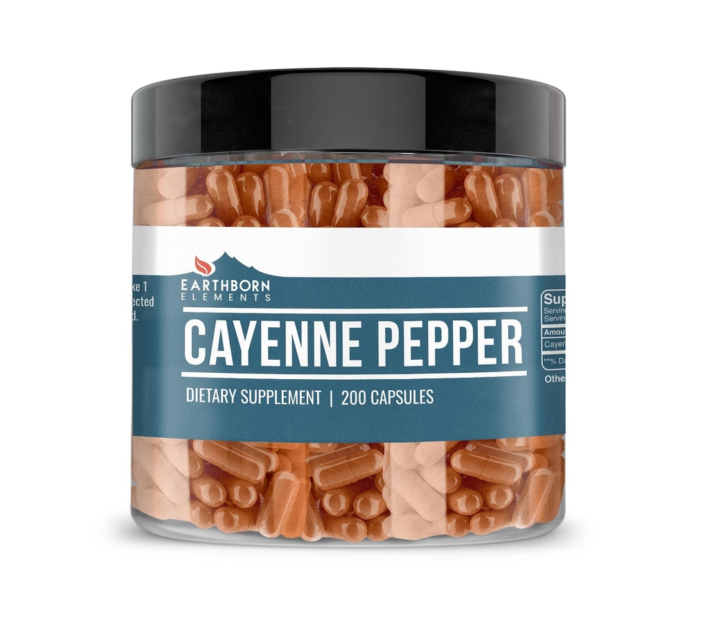 Elements Cayenne Pepper 200 Kapsle, Čisté a neředěné, Žádné přísady