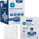MED PRIDE Sterilní Gázové Dressing Pads, 12 Ply Vysoce absorbentní bavlna, jednotlivě zabalené, non Stick, Bezbolestné odstranění (3x3 Inch (Balení po 100))