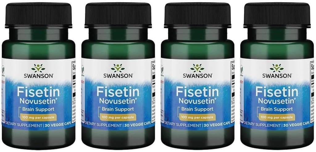 Swanson Fisetin Molekulárně podobné Apigenin, Luteolin a Quercetin 100 miligramů 30 Veg Kapsle (4 balení)