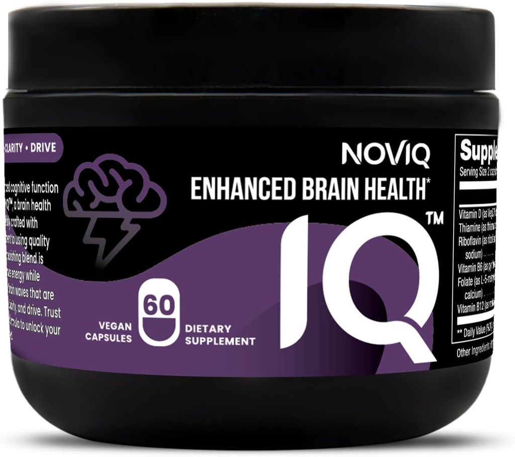 IQ - 11- in-1 Nootropic Mozek Dodatek: Podporuje paměti & Cognition - Bioactive B-Complex w / 5-MTHF, L-Theanine, L-Tyrosin, Bacopa, Ginkgo, Huperzin - Vegan, Non-GMO, kofein zdarma - 60 Počet